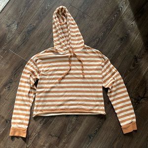 Forever 21 cropped striped hoodie